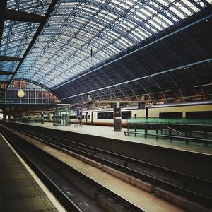 Railroad station platform against sky