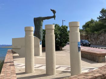 Built structure against clear blue sky