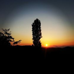 Silhouette landscape at sunset