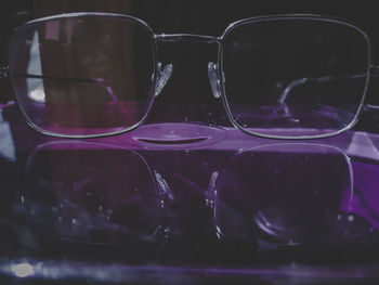 Close-up of sunglasses on table