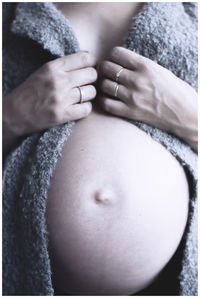 Close-up of woman with hands