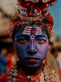 Close-up of woman wearing mask