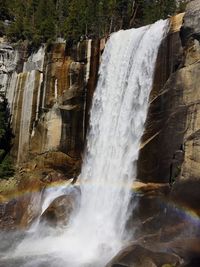 Scenic view of waterfall