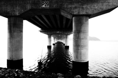 Below view of bridge over river against sky