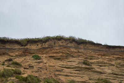 Scenic view of arid landscape against clear sky