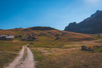 A picturesque landscape of the alps mountains on a hike from chalets de clapeyto to col du cros