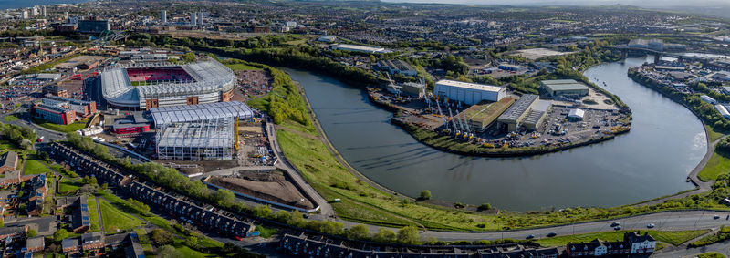 High angle view of cityscape