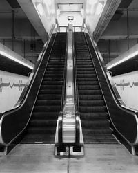 Empty escalator at subway station