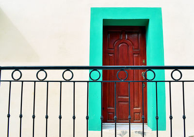 Closed door of building