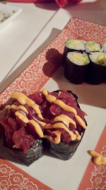 Close-up of served food