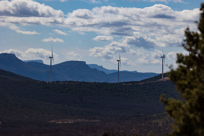Scenic view of mountains against sky
