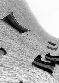 Boat in sea against sky