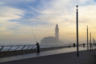 Scenic view of hassan ii mosque at sunrise - casablanca, morocco