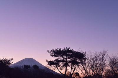 Scenic view of mountains against clear sky