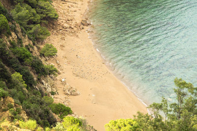 High angle view of beach