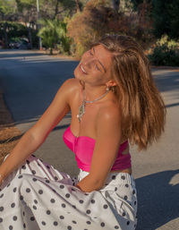 Beautiful young woman smiling