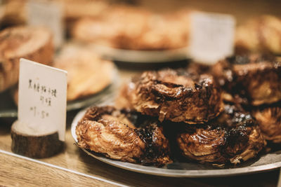 Close-up of food on table