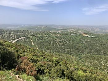 High angle view of landscape against sky