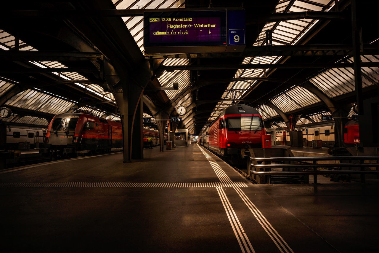 TRAIN ON RAILROAD STATION