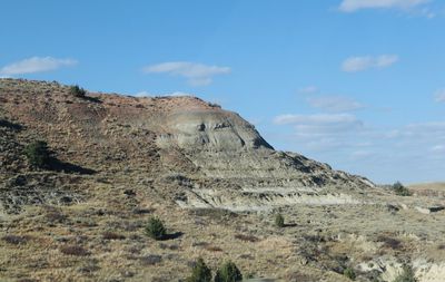 Scenic view of rocky mountains against sky