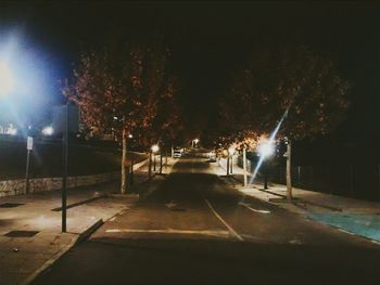 Empty road at night