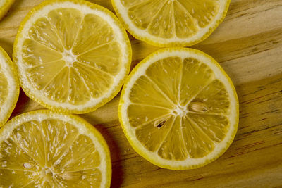 Directly above shot of lemon slices