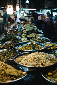 Food on table at market stall