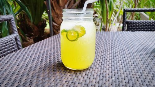 Close-up of drink on table