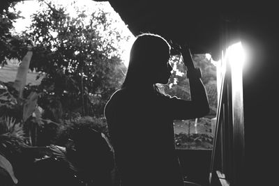 Man photographing at night