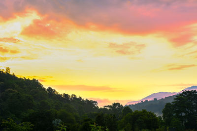 Scenic view of dramatic sky during sunset