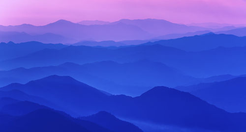 Scenic view of mountains against clear sky