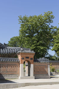 Low angle view of historical building against sky