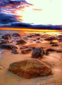 Scenic view of landscape against sky during sunset