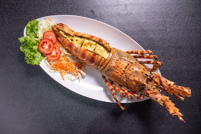 Close-up of seafood in plate