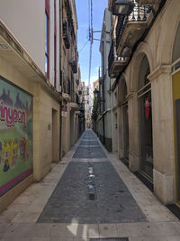 Narrow alley amidst buildings in city