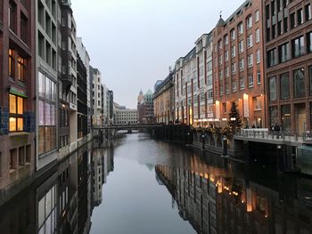 Reflection of buildings in city