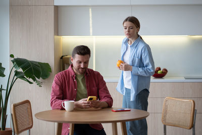 Portrait of smiling family at home