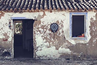 Dart board hanging on house