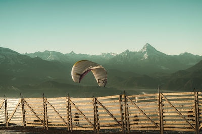 Scenic view of mountains against clear sky