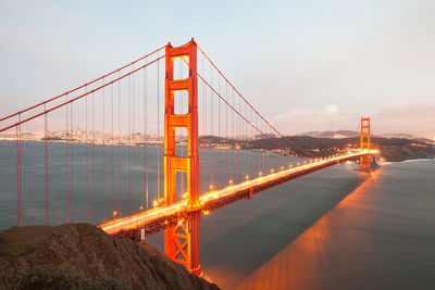 The golden gate bridge in san francisco from above, california