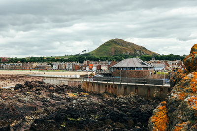 Bridge over river against sky