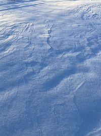 High angle view of snow covered landscape