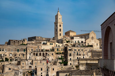 High angle view of buildings in city