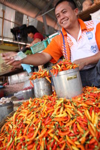 Food for sale at market stall