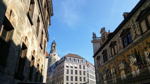 Low angle view of buildings against sky