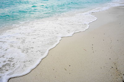 High angle view of sandy beach