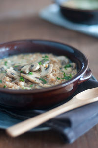 Close-up of soup in bowl