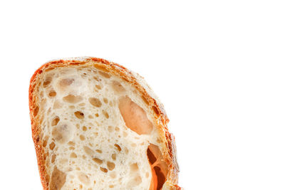 Close-up of food over white background