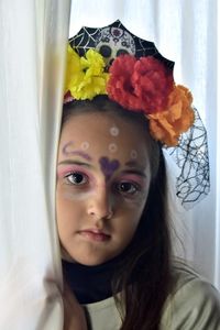 Close-up portrait of a beautiful young woman