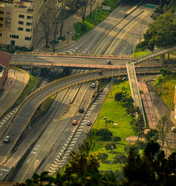 High angle view of bridge in city